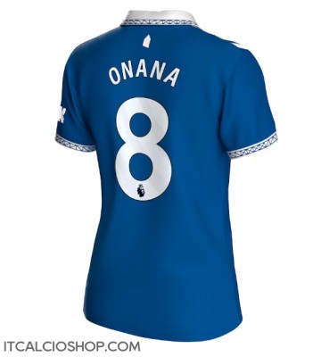 Everton Amadou Onana #8 Prima Maglia Femmina 2023-24 Manica Corta